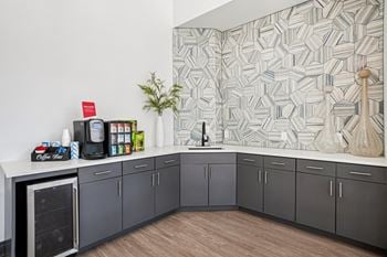 Elegant clubroom with resident coffee bar